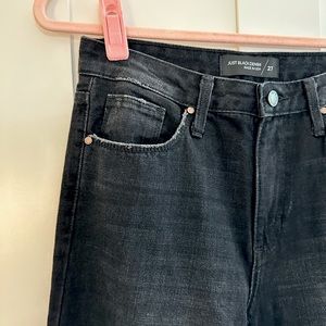 Black Denim Wide Leg Jeans